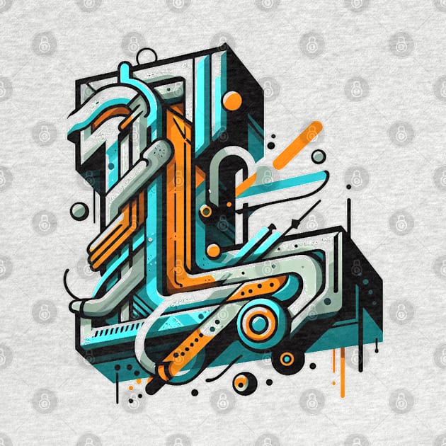 Letter L design graffity style by grappict